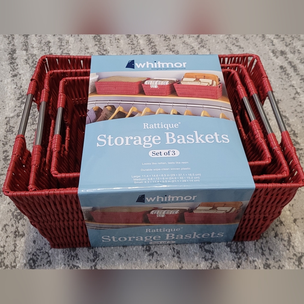 Set of 3 Storage Baskets New with Tags